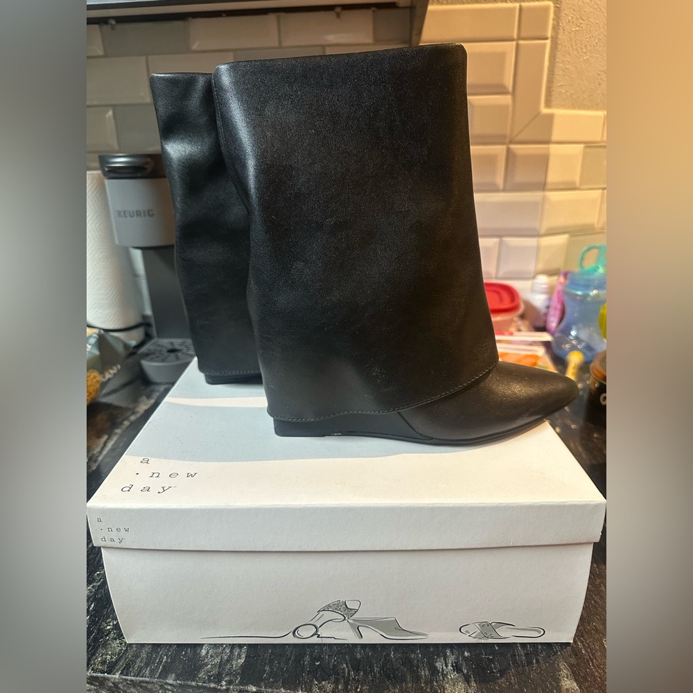 Black Fold Over Booties